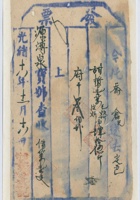 光绪十八年十二月十八日晋忻长开□□记为给源溥泉货物开货运单 封面