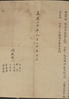 嘉庆二十年九月二十五日毛鹏鸣立药铺内账目分约 封面