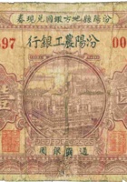 汾阳县地方银元兑现券（壹圆，民国21年，汾阳农工银行） 封面