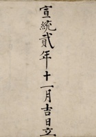 宣统二年十一月吉日立福昌永记出入银钱货流水账 封面