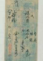 民国十六年四月初六日晋寿平头镇庆丰年记为给谦瑞益货物开第四号货运单 封面