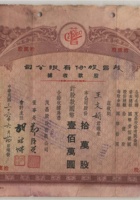 民国三十六年茂昌股份有限公司王文娟股票收据（王文娟越剧红楼梦林黛玉扮演者）一张。尺寸：2621cm 封面