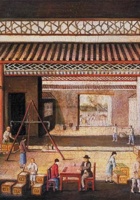 清朝 茶商贸易图 油彩 封面