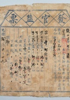 清光绪四年（1878年）山西解州官盐局发官盐票一张 封面