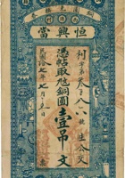 山西潞城县西流村恒兴當铜圆兑换券（壹吊文，民国17年） 封面