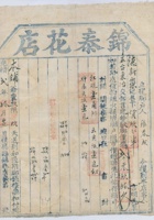 光绪二年拾月二十七日获鹿县锦泰花店为给德新荣货物开货运单 封面