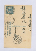 丁卯（民国十六年）三月二十六日寿阳谦瑞益给榆记的明信片 封面