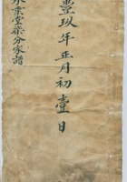 咸丰九年正月初一日赵承业堂七分家谱 封面
